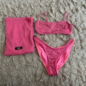 Triangl swimwear top, bottom, and bag